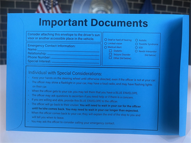 Blue Envelope Instructions