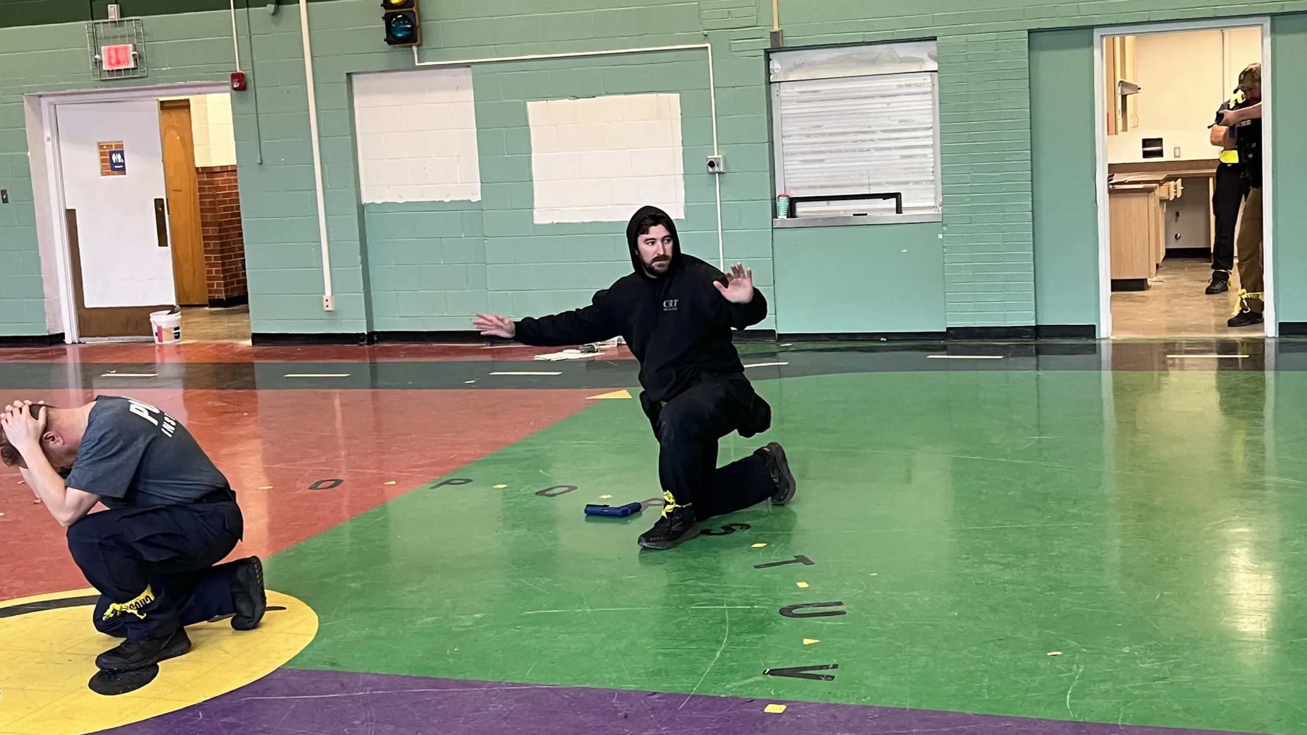 Officers train using scenarios to simulate an active shooter event. 