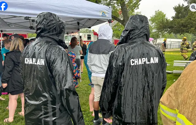 Chaplains on scene with Fire Medical and public